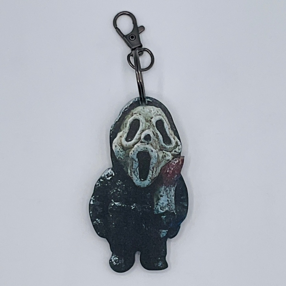 SCREAM KEYCHAIN KEYRING CLIP Horror Movie Halloween Ghost Ornament Backpack
